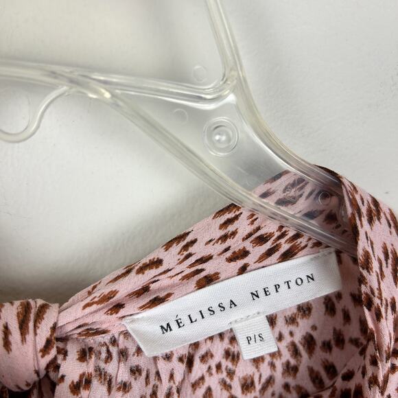 Tuckernuck Melissa Nepton Pink Tiered Long Sleeve Patterned Dress S - Picture 5 of 6